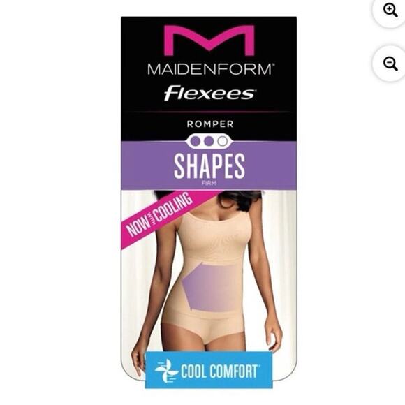 Maidenform flexees firm control romper size M / 6 in beige - Picture 1 of 6